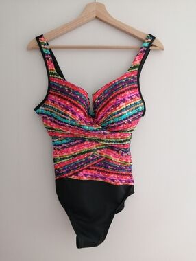 Miraclesuit Escape Underwire Tummy-Control Swim Suit One Piece Colourful Size 12